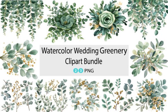 Download Watercolor Wedding Greenery - Green Collection