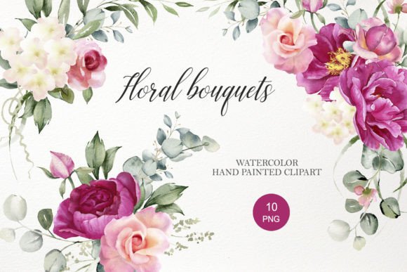 Download Watercolor Floral Bouquet Clipart PNG - Premium Resources