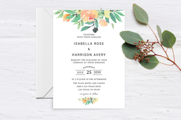 Download Green Watercolor Floral Wedding Template - Green Collection