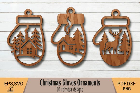 Download Christmas Gloves Ornaments Laser Cut SVG - Ornament Collection